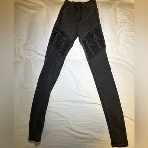 Acid wash cut out jeans